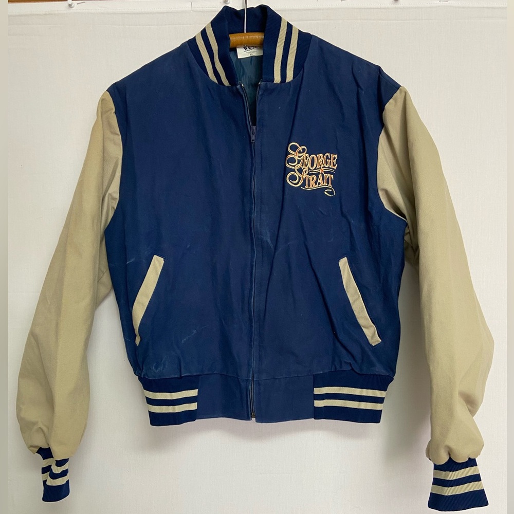 Vintage George Strait Embroidered Varsity Jacket